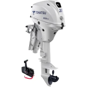 Tohatsu 20CV 4T blanc arbre long démarrage électrique commande à distance power trim — 4 temps